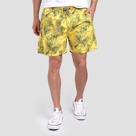 SHORTS TACTEL FOLHAGEM 140021 AMARELO P