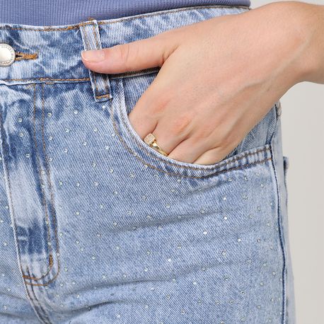 SHORTS JEANS APLIC BOLSO EXPLOSAO 40293/B JEANS 36