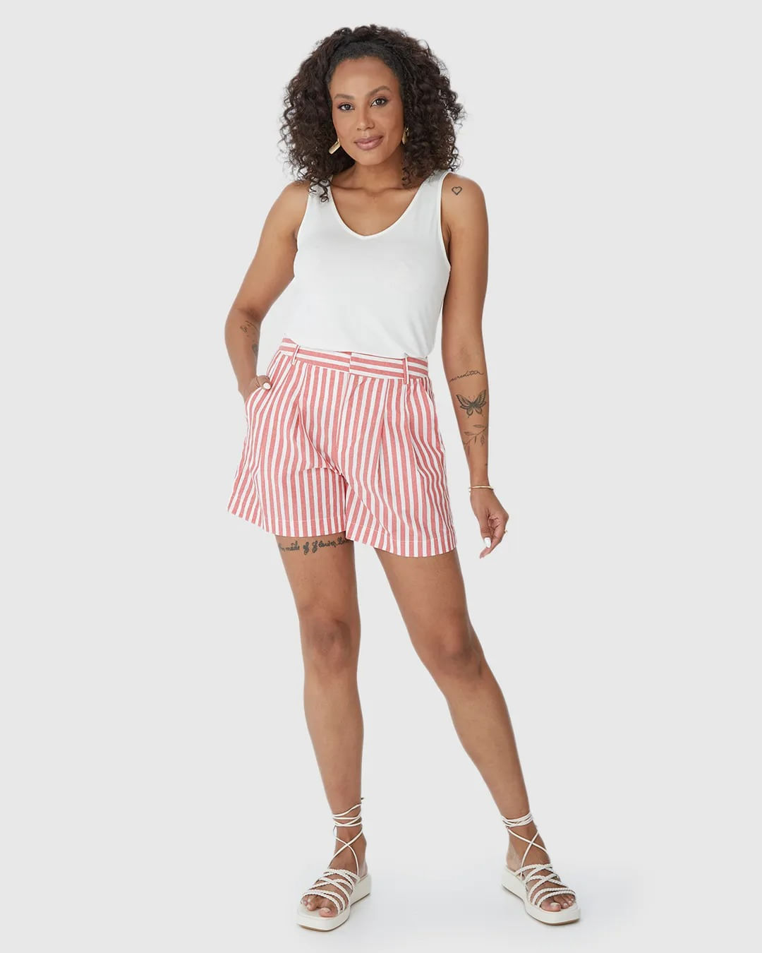 SHORTS ALFAIATARIA LISTRA 1505 VERMELHO P