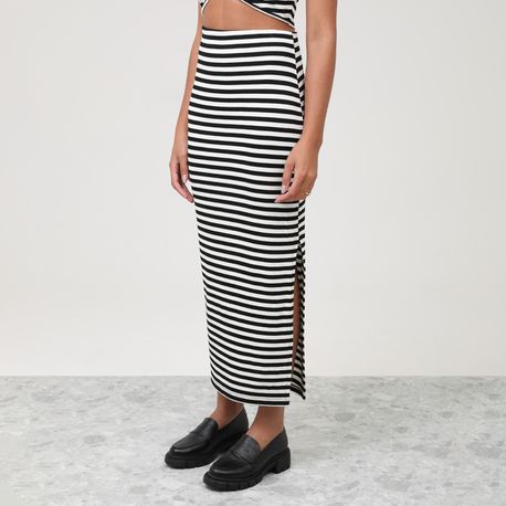 SAIA MIDI CANEL LISTRA 230734 PRETO G