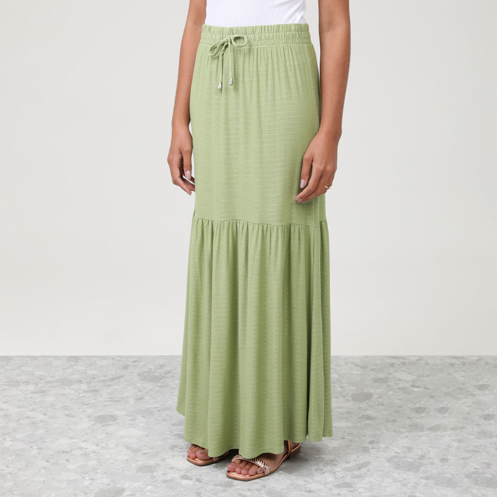 SAIA MIDI BABADO TALES 29585 VERDE M