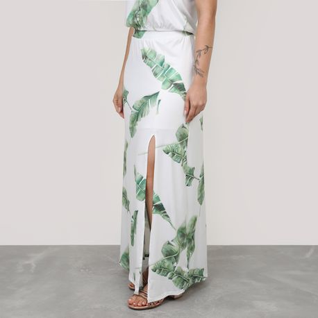 SAIA MIDI TP FOLHAGEM 616561 OFF WHITE G