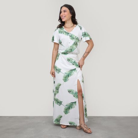 SAIA MIDI TP FOLHAGEM 616561 OFF WHITE G
