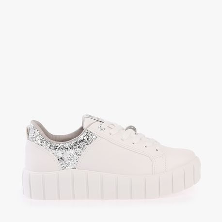 TENIS CASUAL BRILHO LATERAL 231806 BCO NP/PRATA GLITTER 36