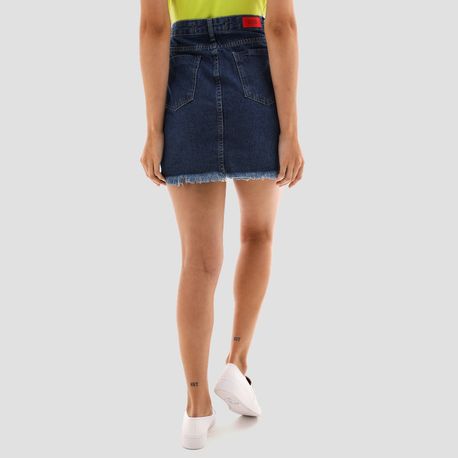 MINI SAIA RASGO ZIPER V18615B JEANS 36