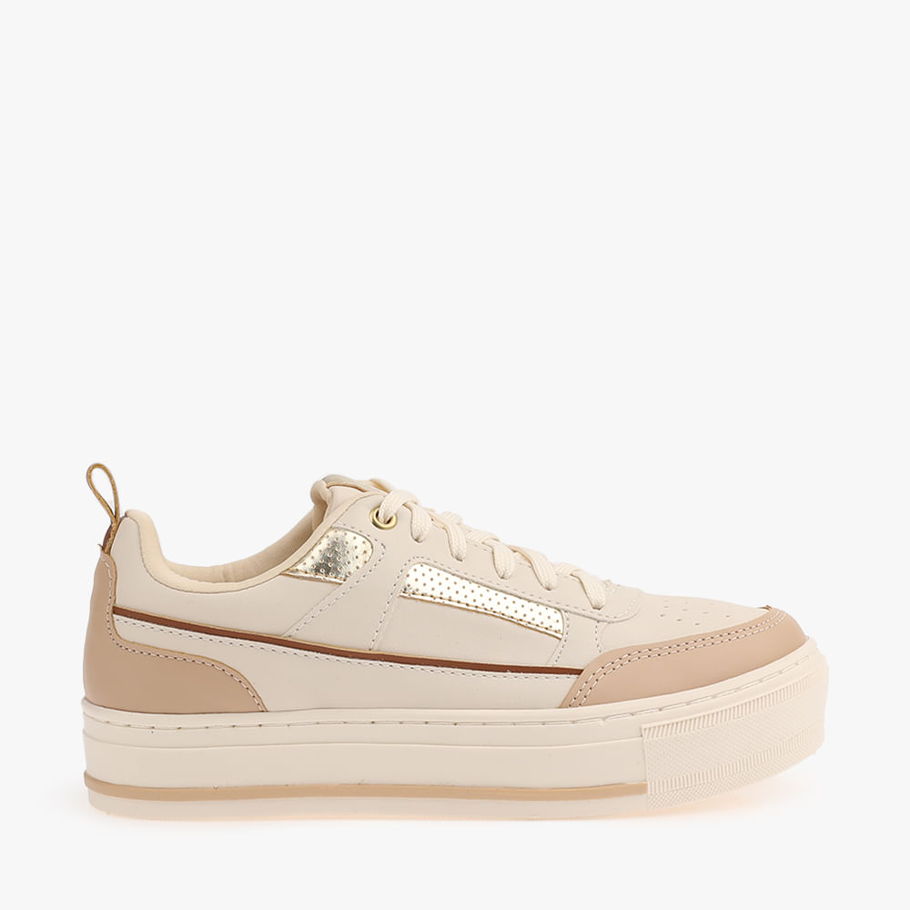TENIS CASUAL 13718 OFF WHITE/OURO LIGHT/CARAMELO/OFF WHITE 34