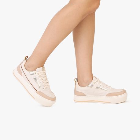 TENIS CASUAL 13718 OFF WHITE/OURO LIGHT/CARAMELO/OFF WHITE 34