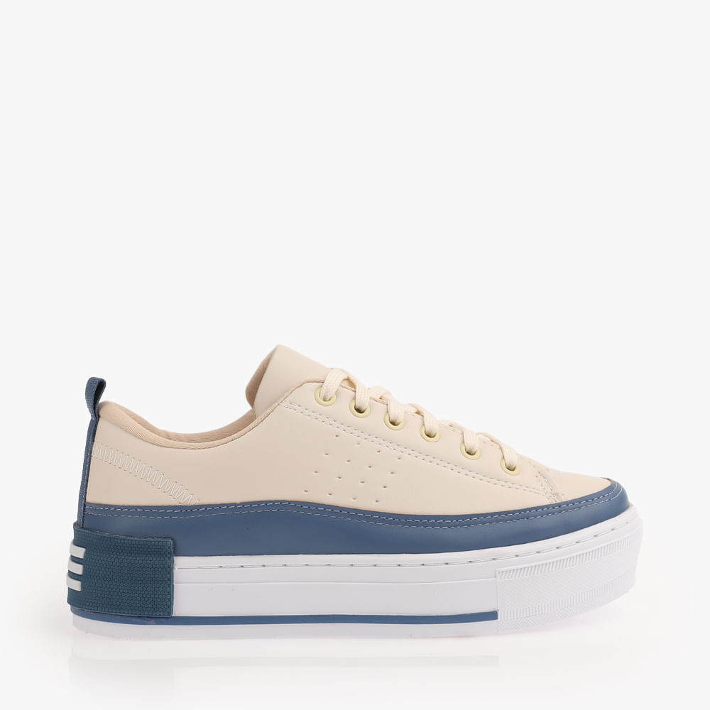 TENIS CASUAL 13703 OFF WHITE/SAFIRA/BCO 38