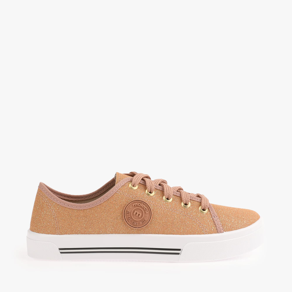TENIS CASUAL CANO CURO GLITTER 5667316/G NUDE 40