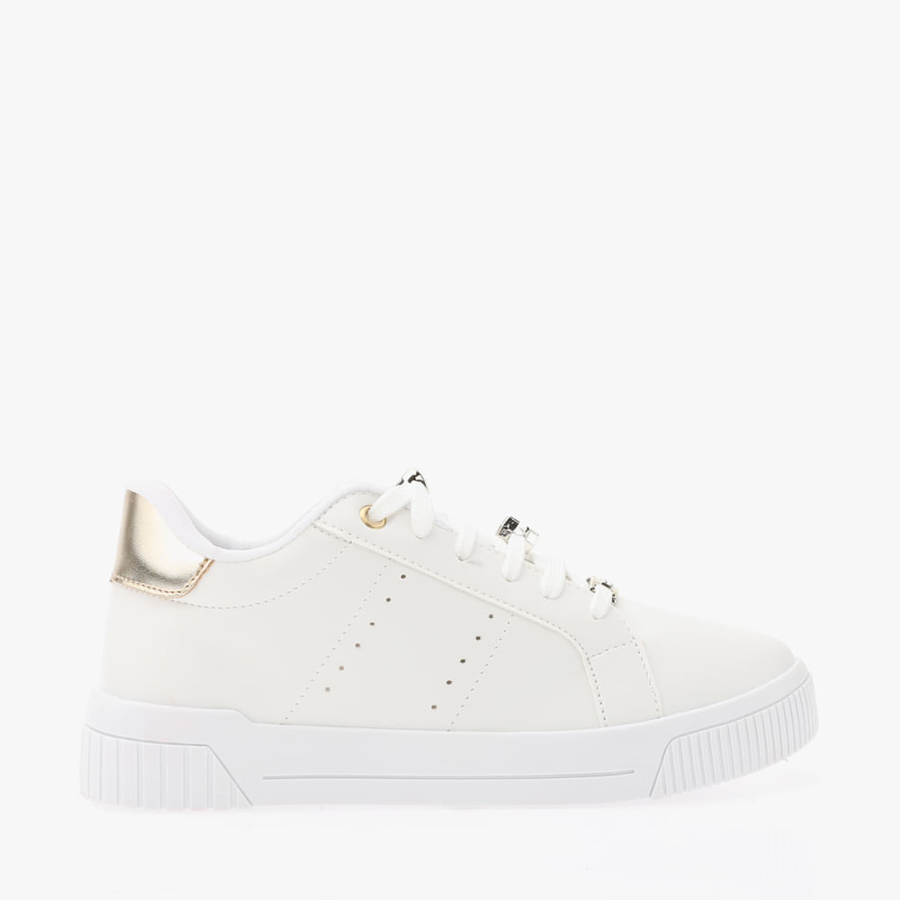 TENIS MODA ENFEITE NO CADRACO 20052IZ BCO/OURO LIGHT 34