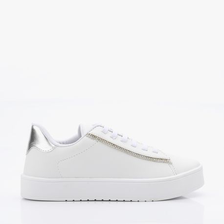 TENIS CASUAL STRASS LATERAL 60016 BRANCO (01) 38