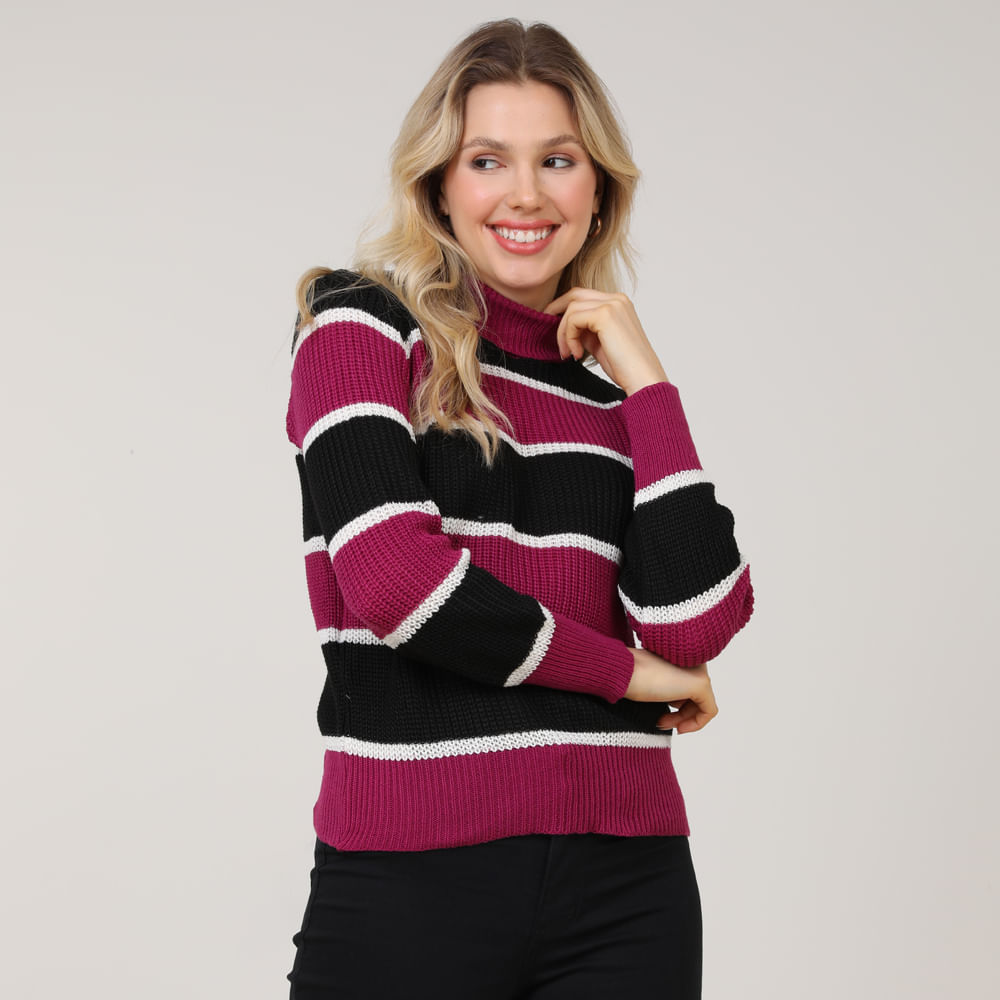 BLUSA TRICOT LISTRA CASUAL 620204 ROSA G
