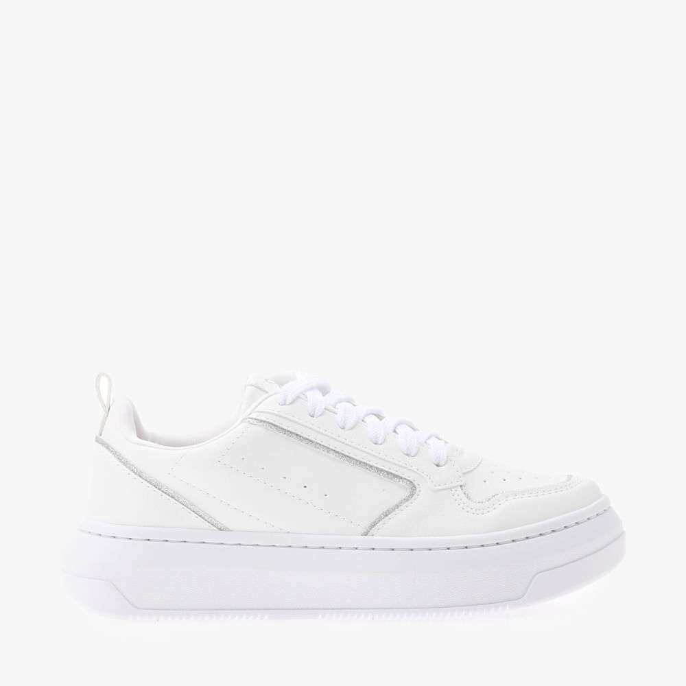 TENIS CASUAL GLITTER 14702 BCO/GLIITTER PRATA/BCO 36