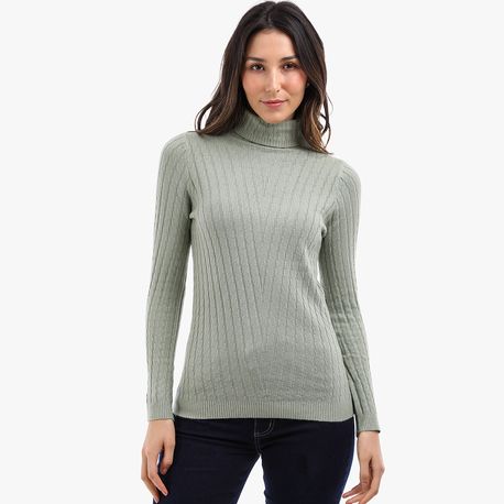 BLUSA ML GOLA ALTA JACQUARD 650860 VERDE M