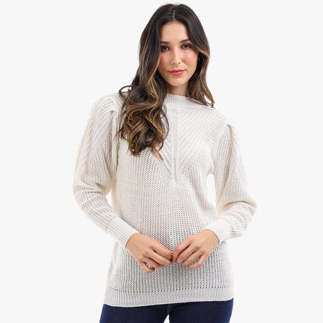 TRICOT DESENHO PUNHO 620153 OFF WHITE M