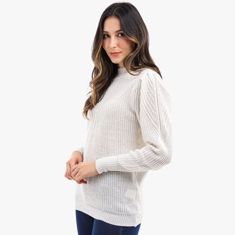 TRICOT DESENHO PUNHO 620153 OFF WHITE M