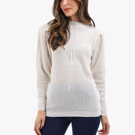 TRICOT DESENHO PUNHO 620153 OFF WHITE M