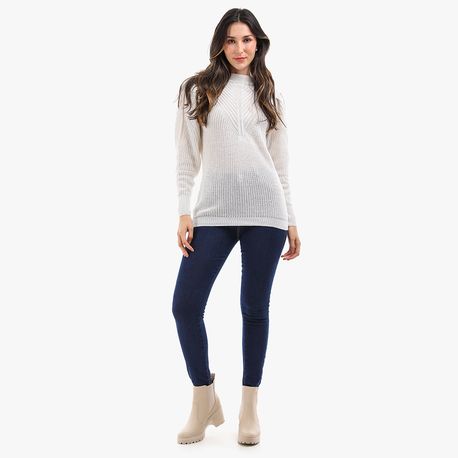 TRICOT DESENHO PUNHO 620153 OFF WHITE M