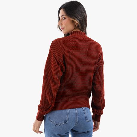 BLUSA TRICOT LUREX 620146 FERRUGEM M