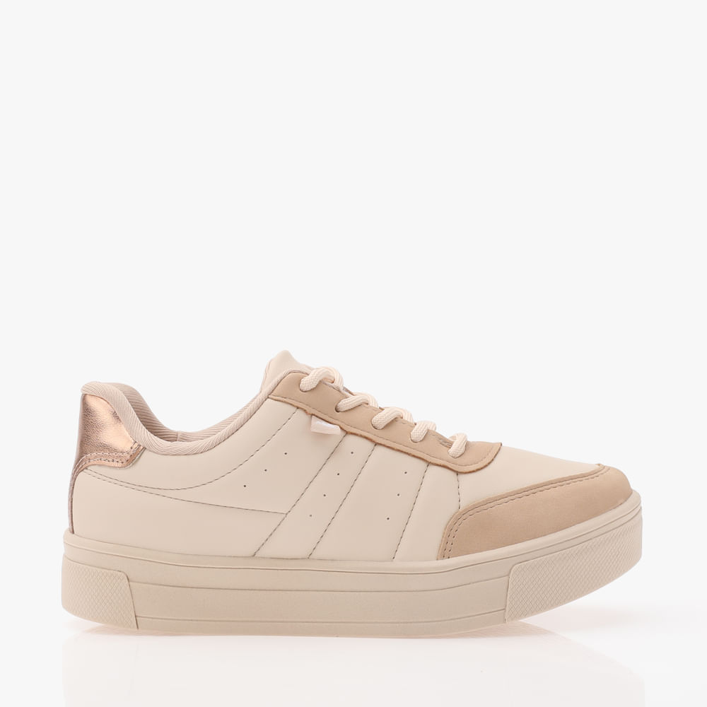 TENIS CASUAL BASICO G9342 TULE CONIGLIO/GRANOLA/METAL ROSE 37