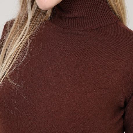 SWEATER GOLA ALTA MP6208 MARROM P