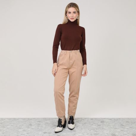 SWEATER GOLA ALTA MP6208 MARROM P