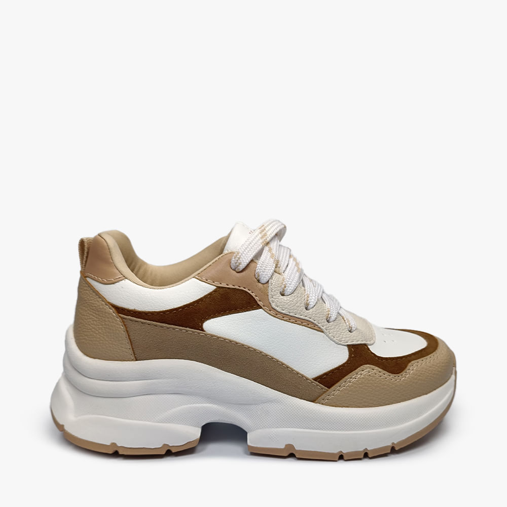 TENIS CASUAL 15305 BCO/AMENDOA/ROSADO/BCO 34