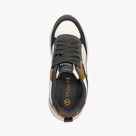 TENIS CASUAL 15305 BCO/PTO/BRONZE/PTO 34