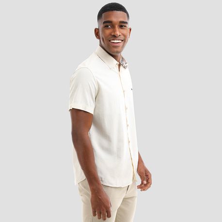 CAMISA FIT MC VISCOLINO 21007 OFF WHITE G