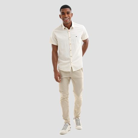CAMISA FIT MC VISCOLINO 21007 OFF WHITE G