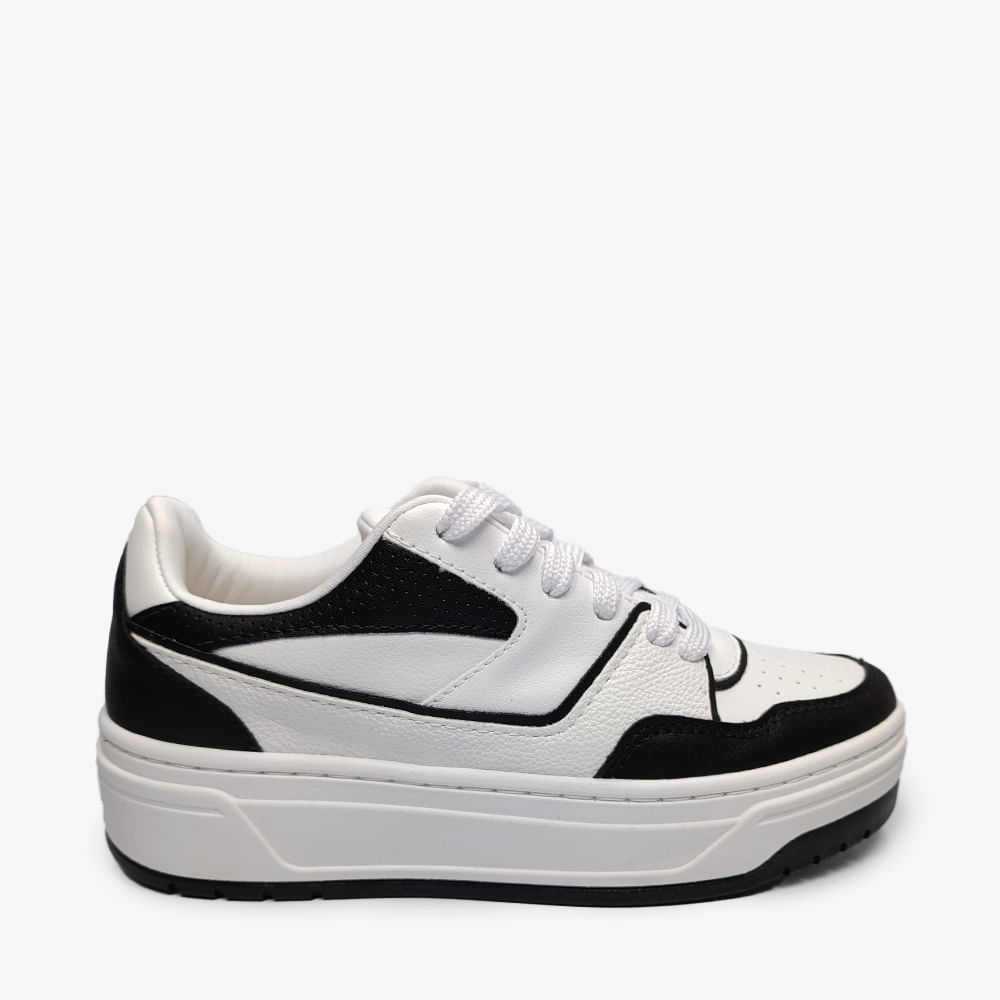 TENIS CASUAL 16501 BCO/PTO/BCO 34
