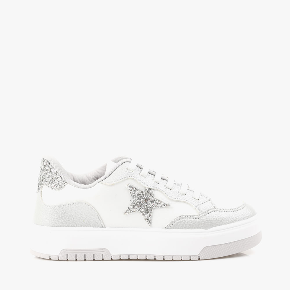TENIS CASUAL ESTRELA 70020 BCO/PRATA 34