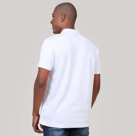 POLO PIQUET ESCRITA NA VISTA E BOTAO BGM33981 BRANCO M