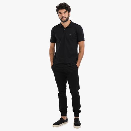 POLO PIQUET C/ BORDADO DG-23203 PRETO P