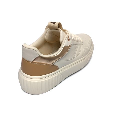 TENIS CASUAL 17202 OFF WHITE/LIGHT TAN/CINZA/OFF WHITE 34
