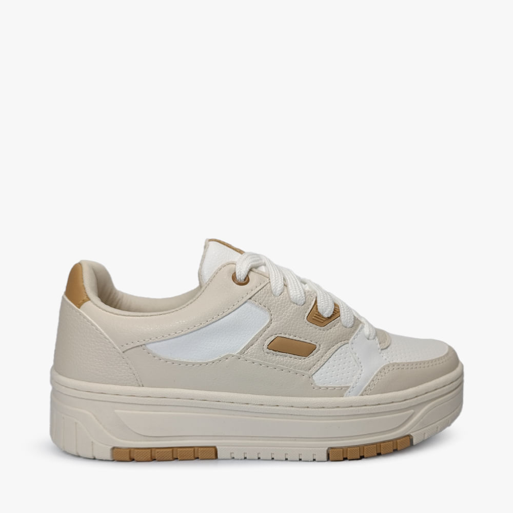 TENIS CASUAL 17202 BCO/OFF WHITE/PALHA/OFF WHITE 34