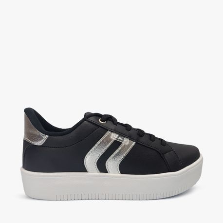 TENIS CASUAL 2 FAIXAS 21106IZ PTO/PRATA 34