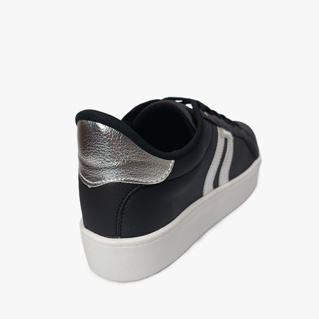 TENIS CASUAL 2 FAIXAS 21106IZ PTO/PRATA 34