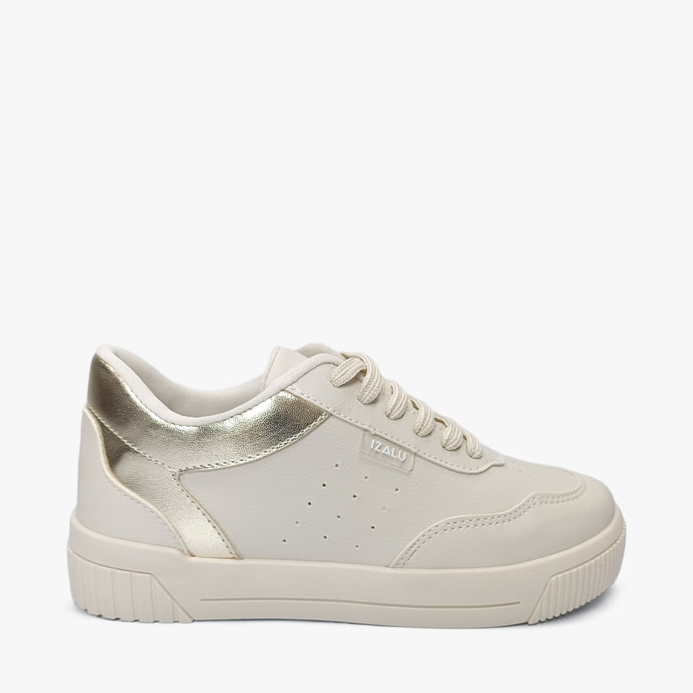 TENIS CASUAL 20077IZ OFF WHITE/OURO LIGHT 34