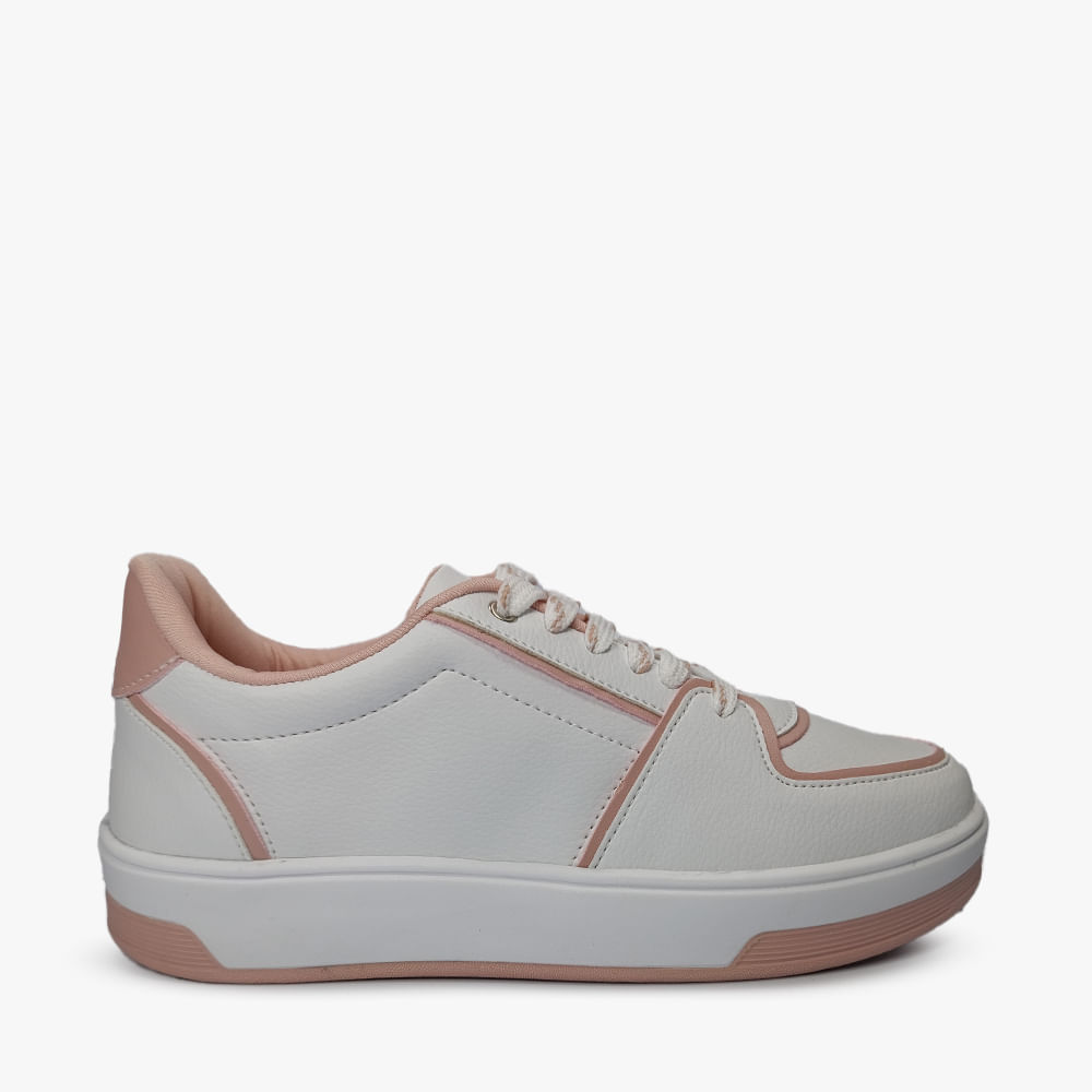 TENIS CASUAL 80002 BCO/ROSE 34