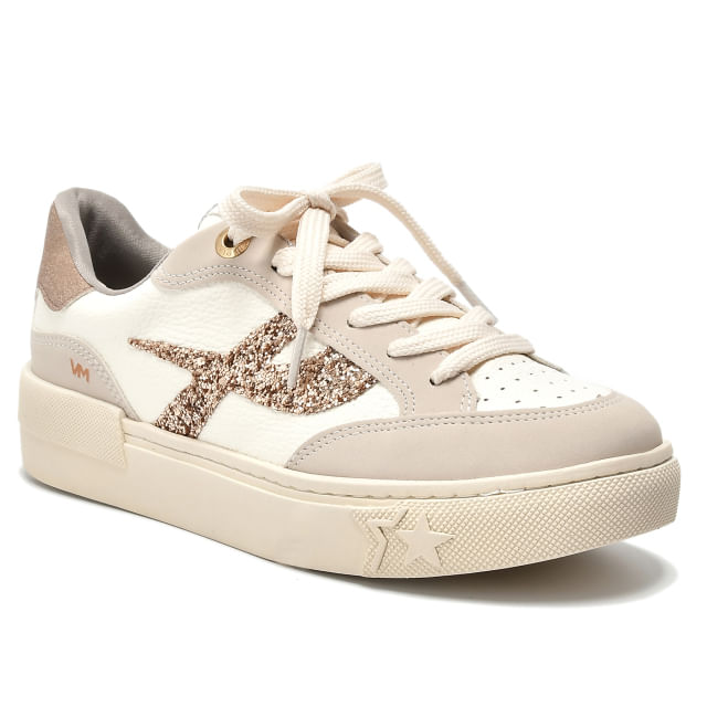 TENIS CASUAL BRILHO 122006 BEGE/MILK/ROUGE 35