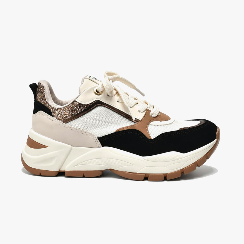 TENIS MODA 140008 NUBUCK PRETO/MARFIM/BRONZE-07 34