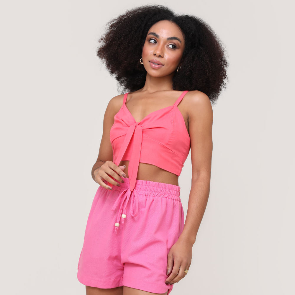 TOP CROPPED AMARRACAO FR E COSTAS 2023878b PINK M