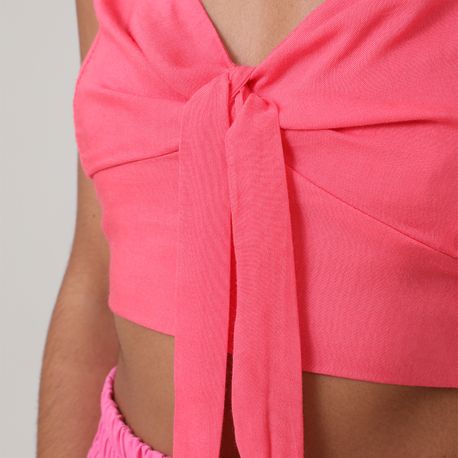 TOP CROPPED AMARRACAO FR E COSTAS 2023878b PINK M