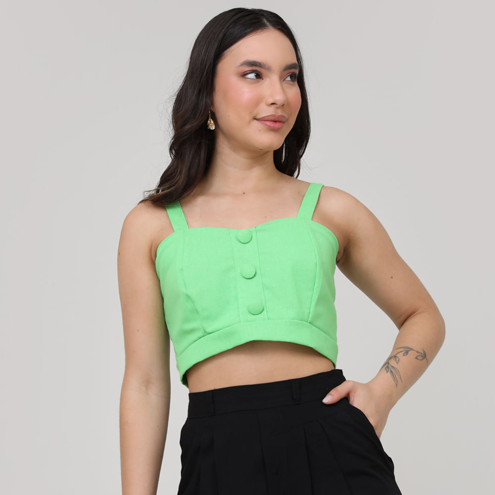 TOP ALCA COM BOTOES 14952 VERDE P
