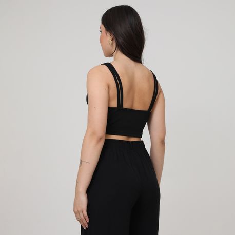 TOP CREPE ALCA FIVELA 1006190 PRETO P