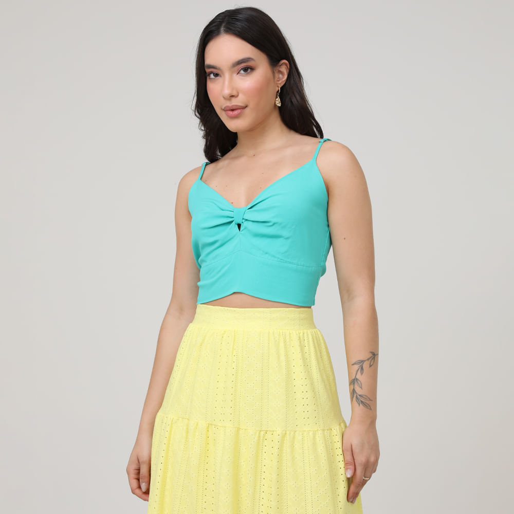 CROPPED TP ALCA FINA 3139-T AZUL 42