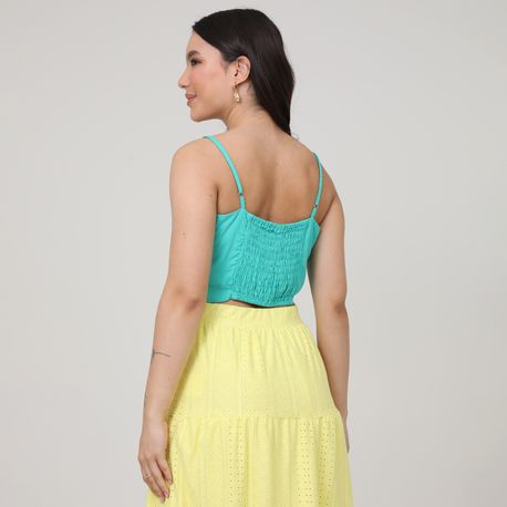 CROPPED TP ALCA FINA 3139-T AZUL 42