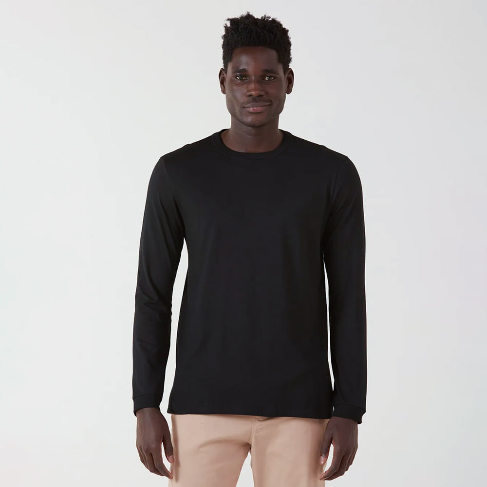 CAMISETA ML REGULAR 1000006658 PRETO G