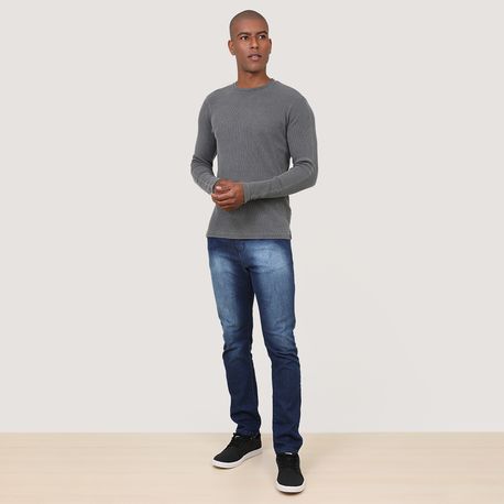 CAMISETA ML WASHED WAFFLE DG10190015/0001 PRETO P